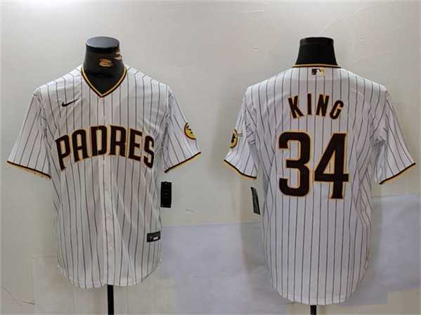 Men%27s San Diego Padres #34 Michael King White Cool Base Stitched Baseball Jersey->mlb womens jerseys->MLB Jersey